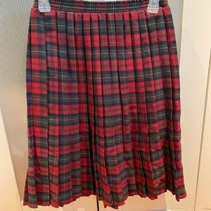 Vintage plaid pleated skirt